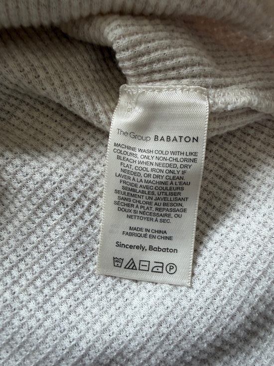 Babaton Waffle Knit Cardigan Oat Oversized Neutral Aritzia Small - Picture 7 of 9